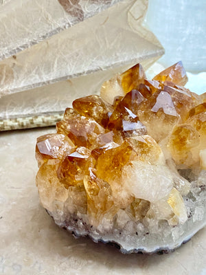 GemGem Crystal NEG Exclusive - Deep Yellow Citrine ( With Red Rutilated ) Cluster <BR> 濃色黃水晶共生紅髮晶晶簇 621 grams - newearthstore