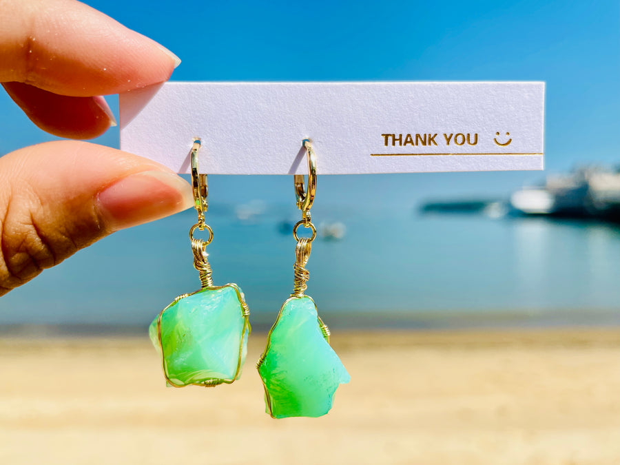 (1116 New pending) Andaras - Aurora Borealis Cosmic Ray Activation Earring 宇宙北極光啟動 14K 金箔線包裹耳環 - newearthstore