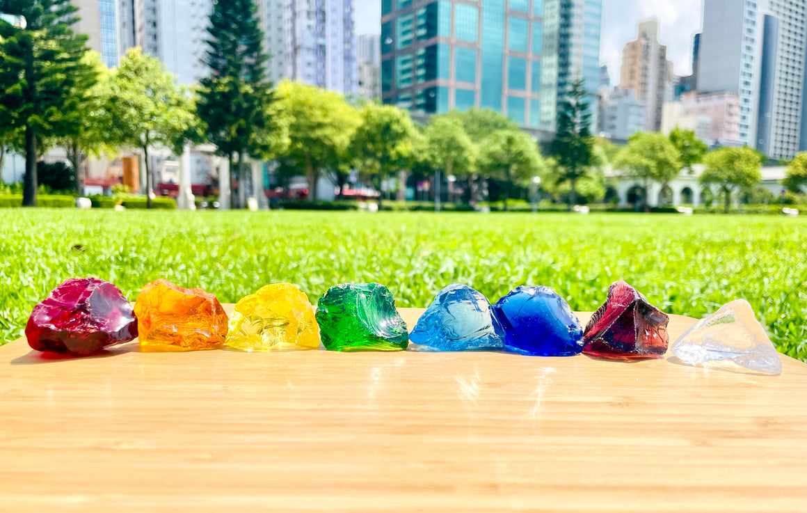 Andaras - Rainbow Lightbody Chakra Set 8 Pieces 彩虹光體脈輪水晶啟動 213grams - newearthstore