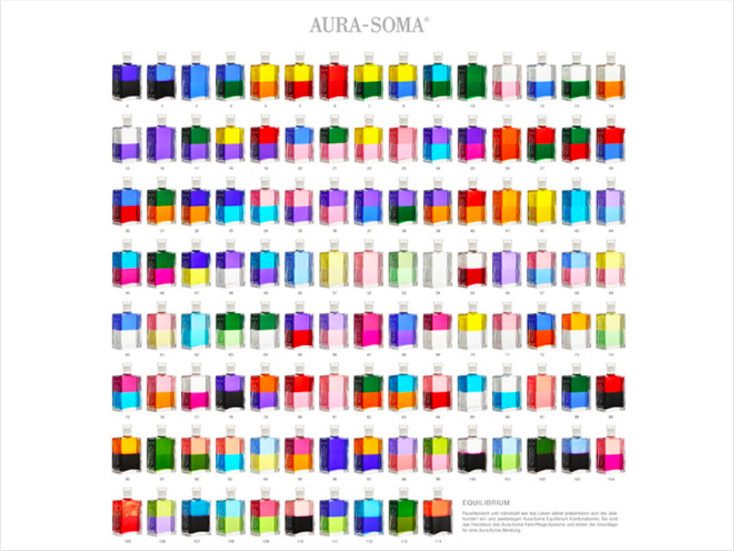 Aura Soma Equilibrium Full Set B000 - B123 ( 50ml x 124 bottles
