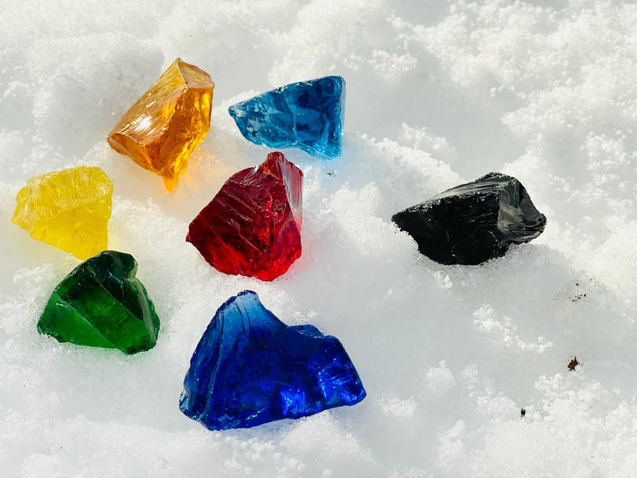 (0218 new pending )Andaras - Rainbow Lightbody Chakra Set 7 Pieces <BR> 彩虹光體脈輪水晶啟動 190grams - newearthstore